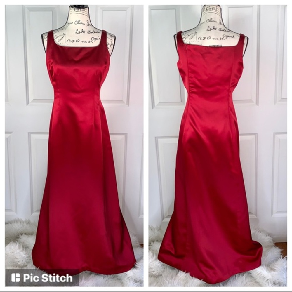 Nicole Miller Satin Square Neck Dress